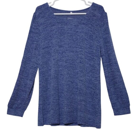 Alishebuy Womens Blue Long Sleeve Top XL Cotton/Polyester Blend. NWT. - Picture 1 of 8